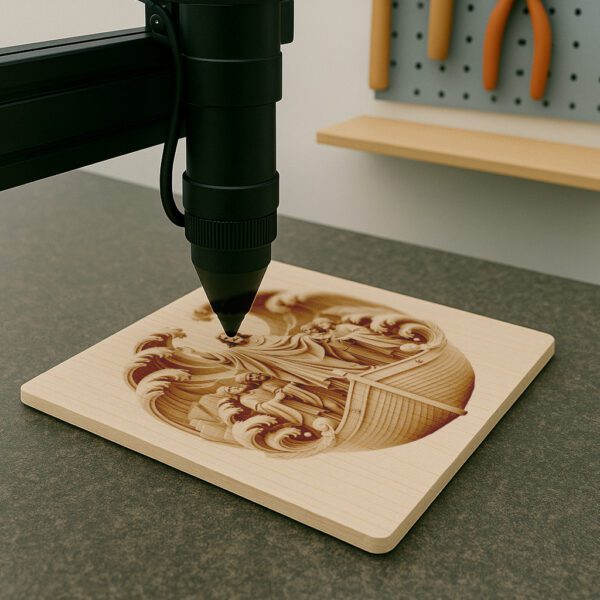 3D Illusion Laser Engraving Jesus in Boat with