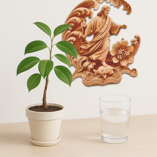 3D Illusion Laser Engraving Jesus Riding Waves Inspirational