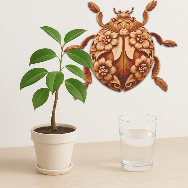 3D Laser Engraved Floral Ladybug Design File for