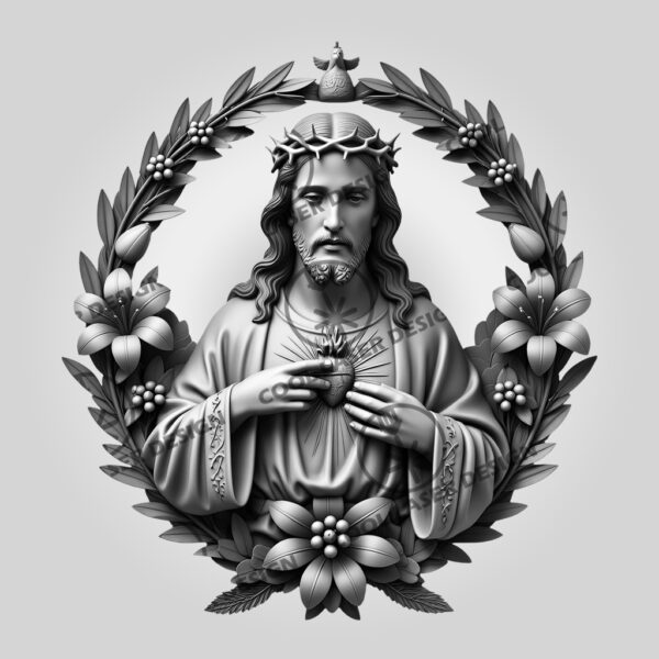 3D Laser Engraved Illusion Art Jesus Embracing Heart