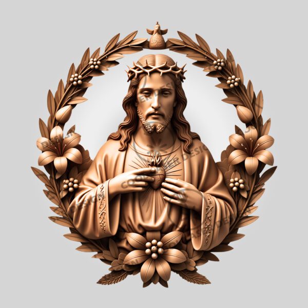 3D Laser Engraved Illusion Art Jesus Embracing Heart