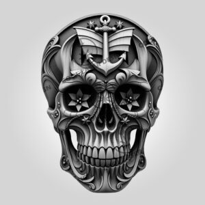 3D Laser Engraving File, Intricate Pirate Skull Design