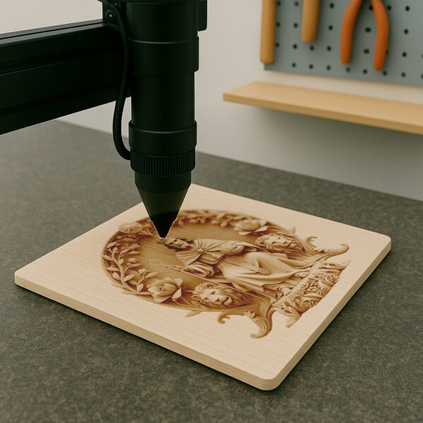 3D Laser Engraving Pattern, Jesus on Throne, Religious