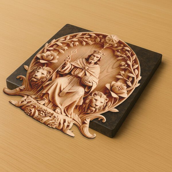 3D Laser Engraving Pattern, Jesus on Throne, Religious