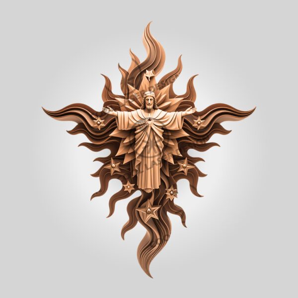 Laser Engraving Design, 3D Illusion Jesus on Cross