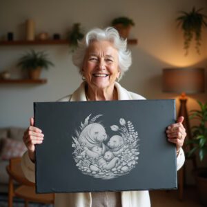 Manatee Family Slate Cheese Board Engraving File, River