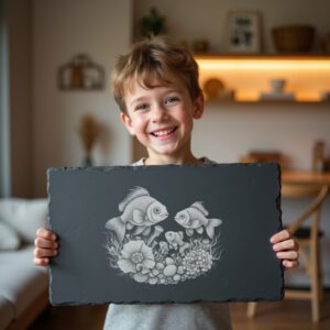 Slate Cheese Board Engraving File, Clownfish Sea Anemone