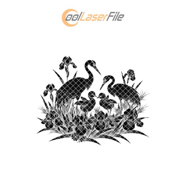 Slate Cheese Board Engraving File, Crane Family Irises