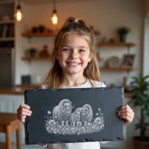 Slate Cheese Board Engraving File, Musk Oxen Arctic