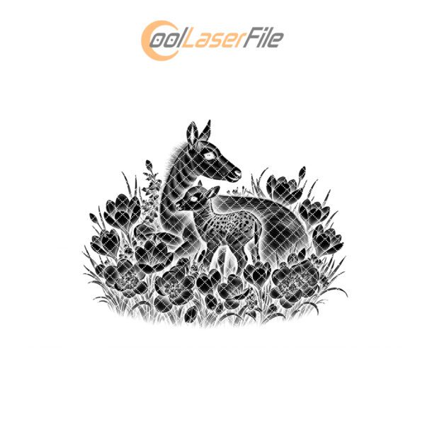 Slate Cheese Board Engraving File, Saiga Antelope, Crocus