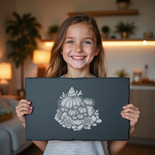 Slate Cheese Board Engraving File, Sea Urchin Family