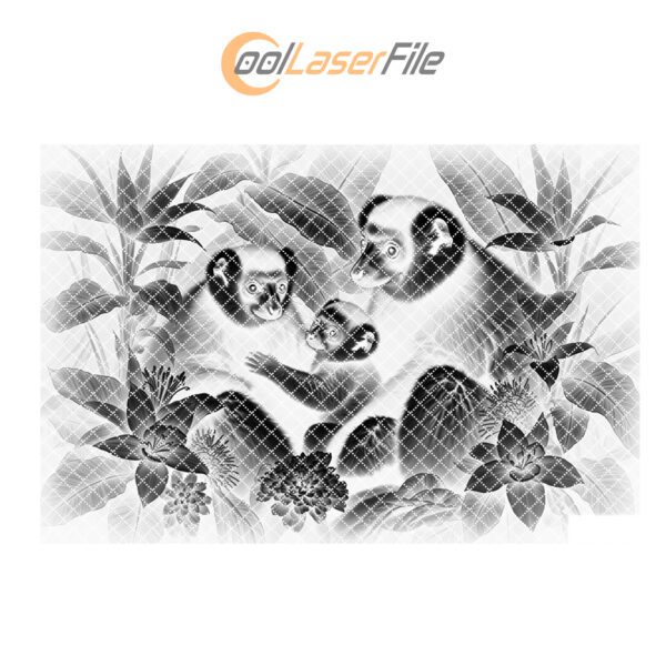 Slate Cheese Board Engraving File, Sifaka Family Art,