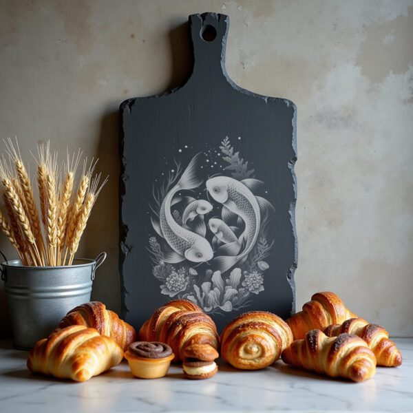 Slate Cheese Board Laser Engraving File, Anglerfish Family