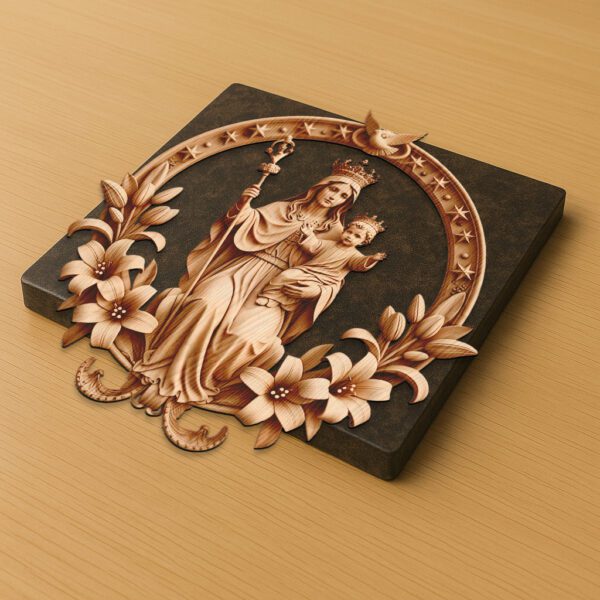 Virgin Mary and Baby Jesus 3D Illusion Laser