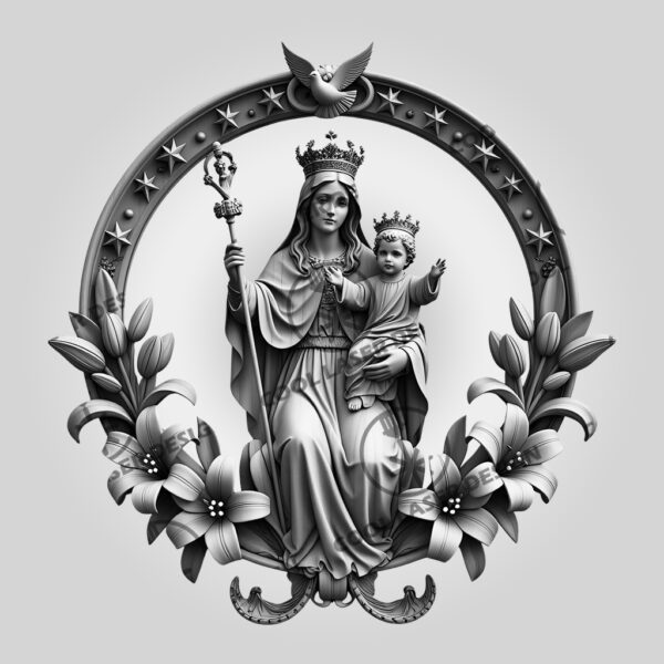 Virgin Mary and Baby Jesus 3D Illusion Laser