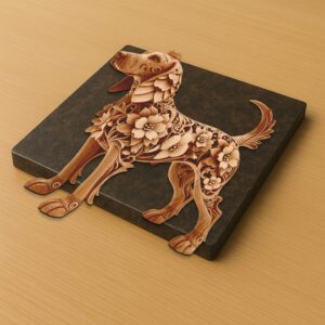 3D Basset Hound Laser Engraving Art File, Unique