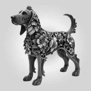 3D Basset Hound Laser Engraving Art File, Unique