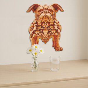 3D Bulldog Illusion Laser Engraving File, Animal Ornament,
