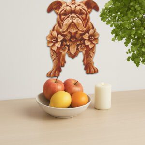 3D Bulldog Illusion Laser Engraving File, Floral Dog