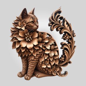 3D Cat Illusion Laser Engraving File, Selkirk Rex
