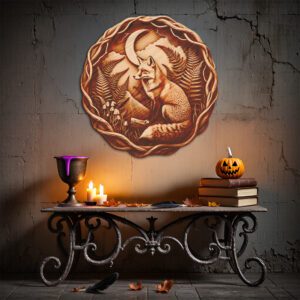 3D Fox Moonlit Watch, Halloween Laser File, Ferns