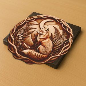 3D Fox Moonlit Watch, Halloween Laser File, Ferns