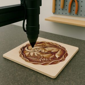 3D Fox Moonlit Watch, Halloween Laser File, Ferns