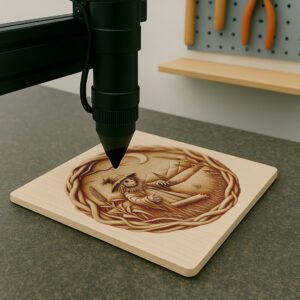 3D Halloween Illusion Laser File, Spooky Scarecrow Cornfield