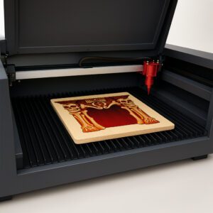 3D Halloween Skull Laser Engraving File, Spooky Fireplace