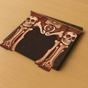 3D Halloween Skull Laser Engraving File, Spooky Fireplace