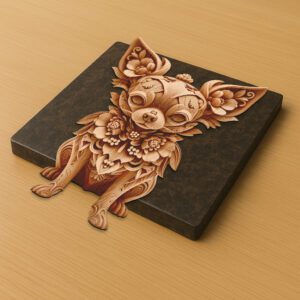 3D Illusion Chihuahua Laser Engraving File, Dog Art