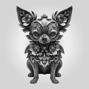 3D Illusion Chihuahua Laser Engraving File, Dog Art