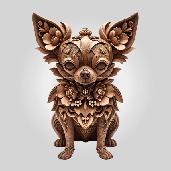 3D Illusion Chihuahua Laser Engraving File, Dog Art