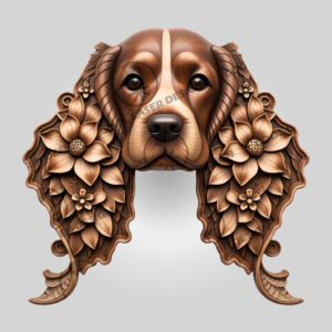 3D Illusion Cocker Spaniel Laser Engraving File, Layered