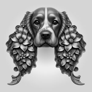 3D Illusion Cocker Spaniel Laser Engraving File, Layered