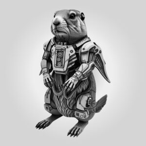 3D Illusion Cyborg Prairie Dog Laser Design, Futuristic