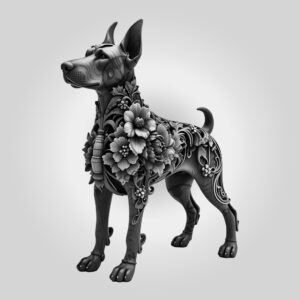 3D Illusion Doberman Laser Engraving File, Digital Dog
