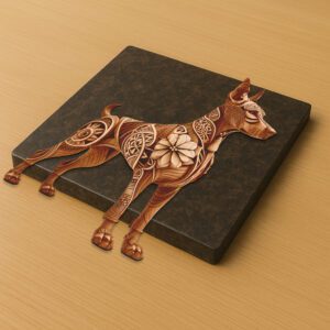 3D Illusion Doberman Laser Engraving File, Tribal Art