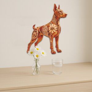 3D Illusion Doberman Laser Engraving File, Tribal Art