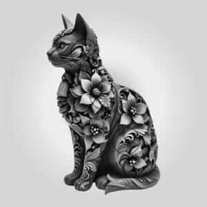 3D Illusion Engraving Laser File, American Shorthair Cat