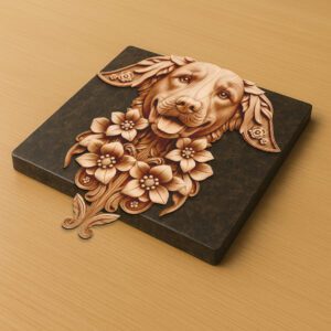 3D Illusion Golden Retriever Laser Engraving File, DIY