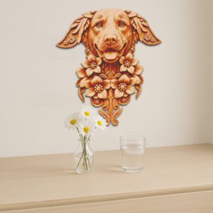 3D Illusion Golden Retriever Laser Engraving File, DIY