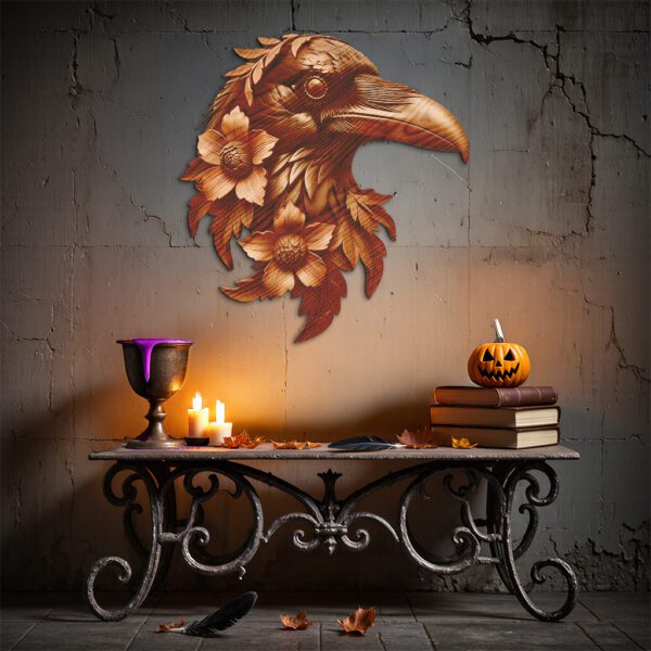 3D Illusion Halloween Crow Head Engraving Laser File,