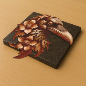 3D Illusion Halloween Crow Head Engraving Laser File,