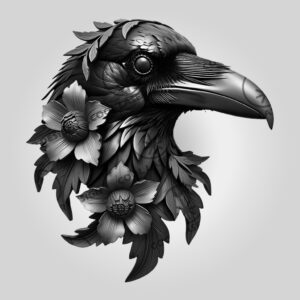 3D Illusion Halloween Crow Head Engraving Laser File,