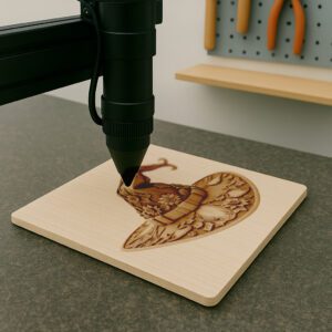 3D Illusion Halloween Witch Hat, Ornate Wooden Laser