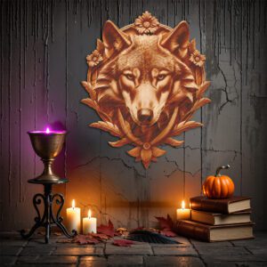 3D Illusion Halloween Wolf Head Laser Engraving File,