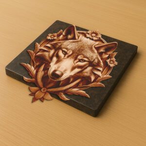3D Illusion Halloween Wolf Head Laser Engraving File,