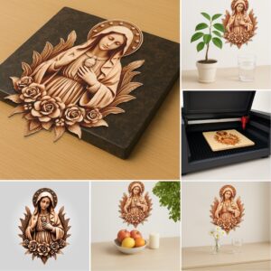 3D Illusion Jesus and Mary Laser Engraving File,