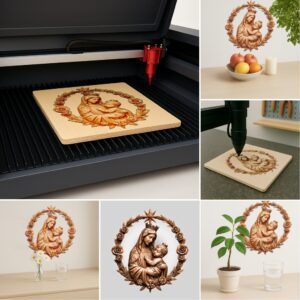 3D Illusion Jesus and Mary Laser Engraving File,